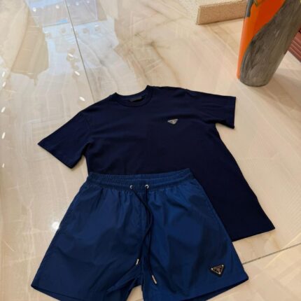 Prada Set T-Shirt & Swim Shorts Navy