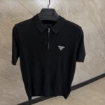 Prada Milano Polo Zip-Up Black T-Shirt