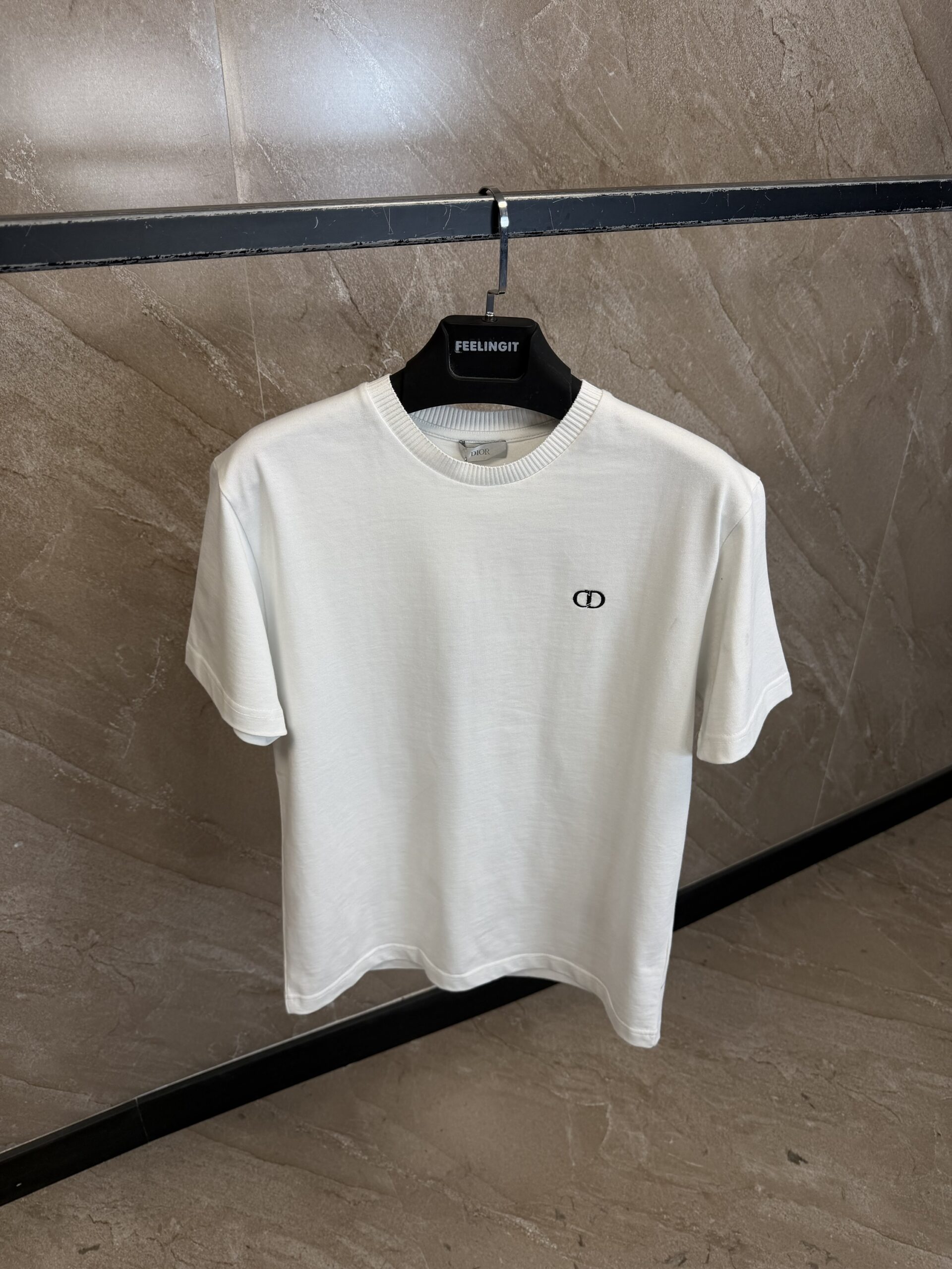 img_0466 Christian Dior New CD Logo SS26 T-Shirt White - Afbeelding 1