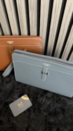 Hermès Clutch Bag Blue Grey - Afbeelding 2