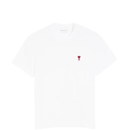 Ami Paris T-Shirt White With Red Logo