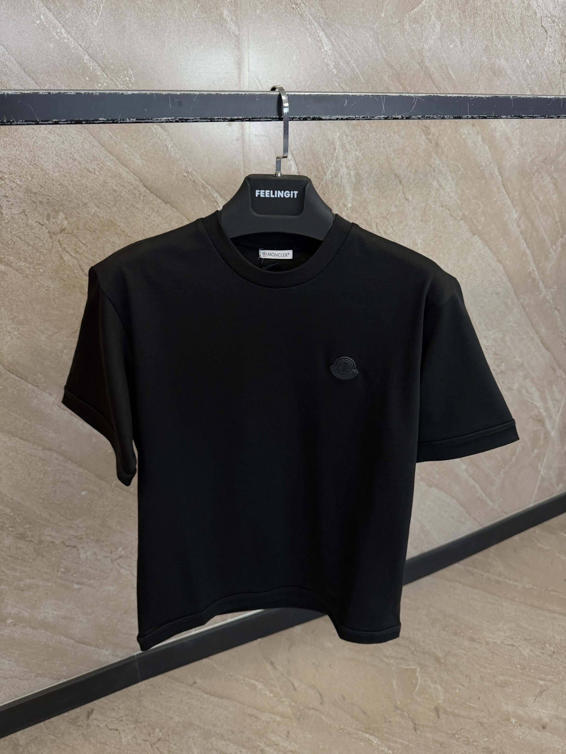 img_2440 Moncler Black T-Shirt Black Logo - Afbeelding 1