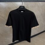 Burberry Black T-Shirt Sleeve End Pattern