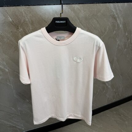 Dior CD Pink T-Shirt White Logo