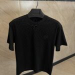 Marque L.Vuitton Deposée Black Squared T-Shirt  Black Logo