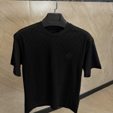 Marque L.Vuitton Deposée Black Squared T-Shirt  Black Logo