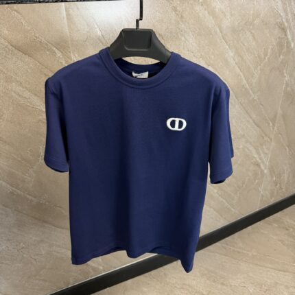 Dior CD Navy Blue T-Shirt White Logo