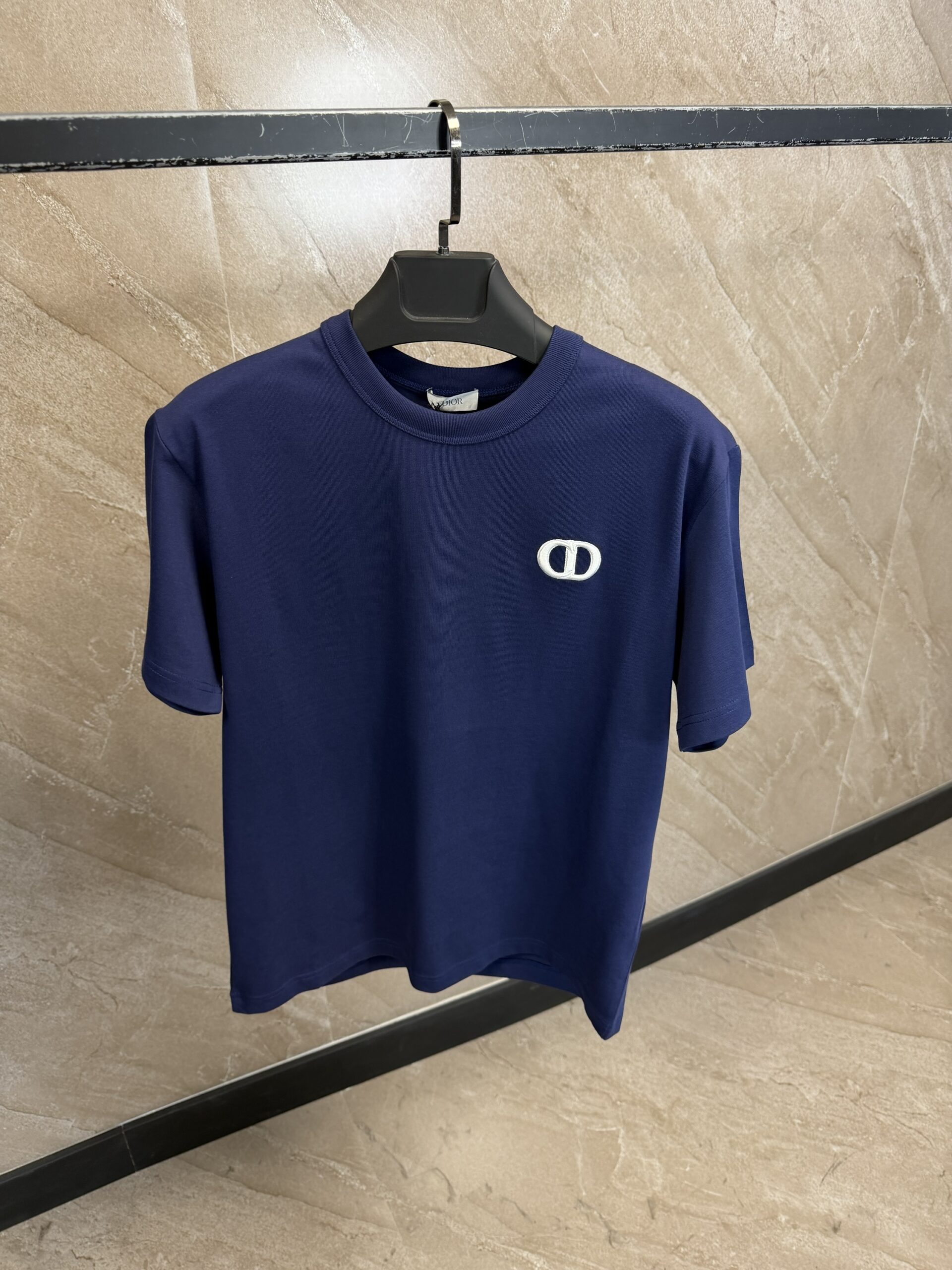 img_2463 Dior CD Navy Blue T-Shirt White Logo - Afbeelding 1