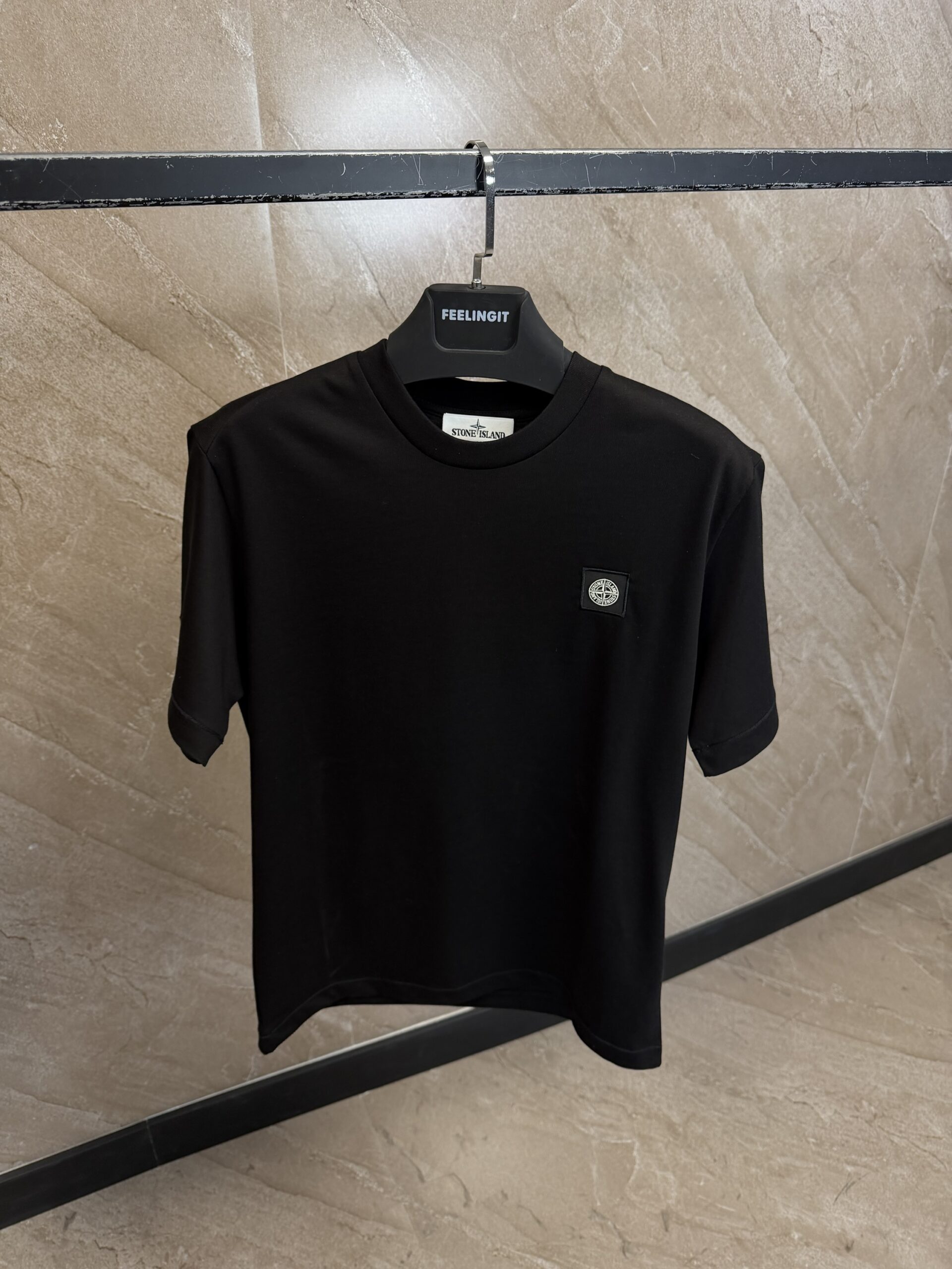img_2478 Stone Island Black T-Shirt Black Logo - Afbeelding 1