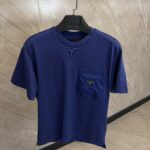 Prada Blue T-Shirt With Blue Pocket Logo