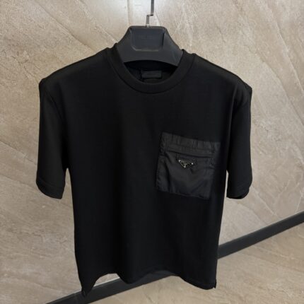 Prada T-Shirt With Black Pocket Logo