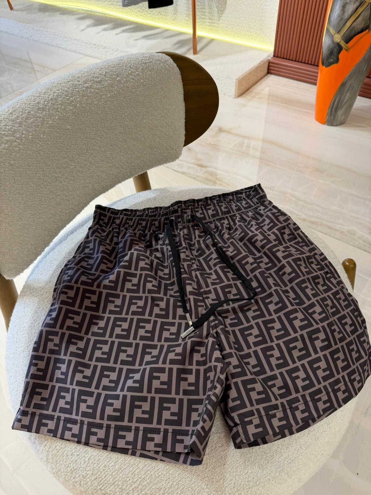 img_3034 Fendi Swim Shorts Brown With Free Swim Shorts Bag - Afbeelding 1