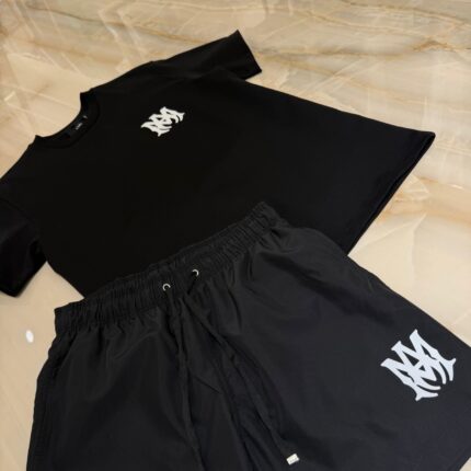 Amiri Summer Set Black T-Shirt & Black Swimshorts