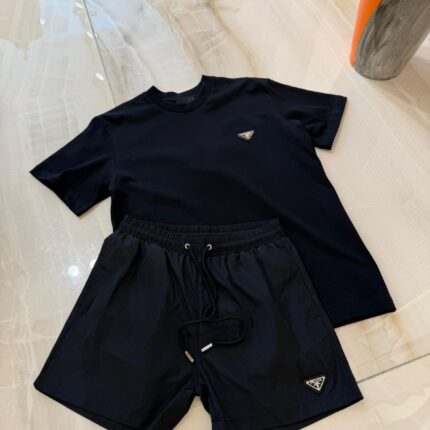 Prada Set T-Shirt & Swim Shorts Black