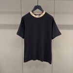 Burberry Check Trim Cotton T-Shirt Black