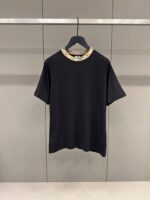 Burberry Check Trim Cotton T-Shirt Black
