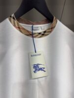 Burberry Check Trim Cotton T-Shirt White
