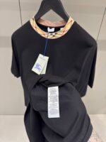 Burberry Check Trim Cotton T-Shirt Black - Afbeelding 3