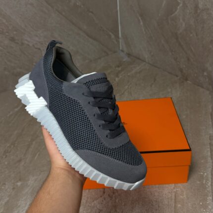 Hermès Bouncing Sneakers Dark Grey & White