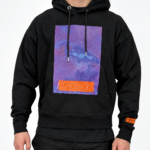 Heron Preston Black Hoodie Purple & Orange Print